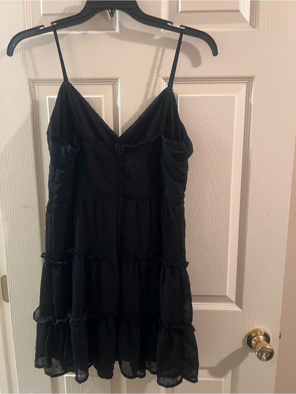 Trixxi Black Spotted Tiered Slip Dress